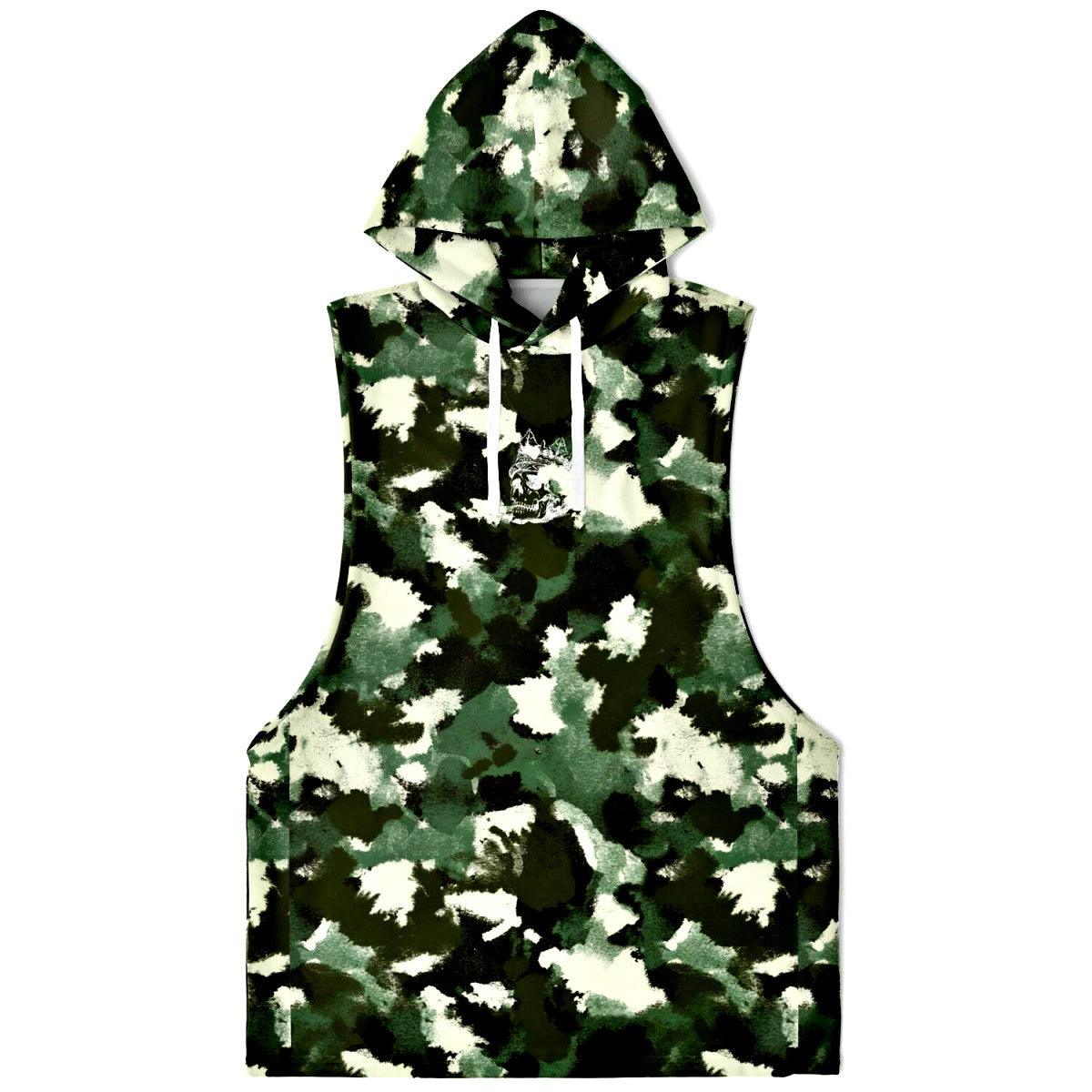 Camo sleeveless hoodie hotsell