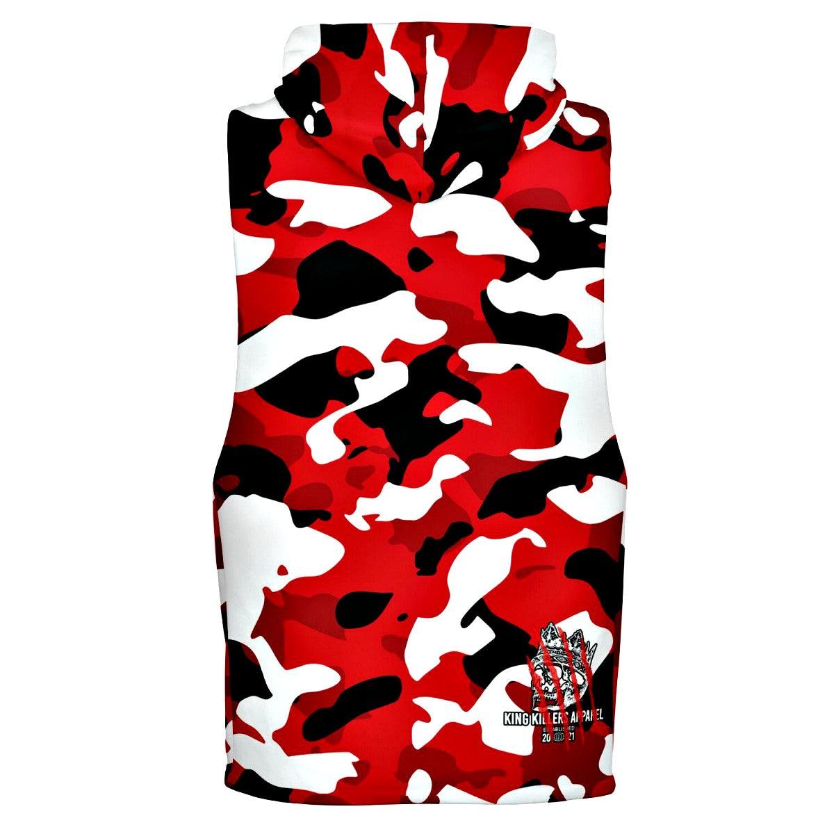 CAMO KILLER Red Tiger Camouflage Sleeveless Hoodie