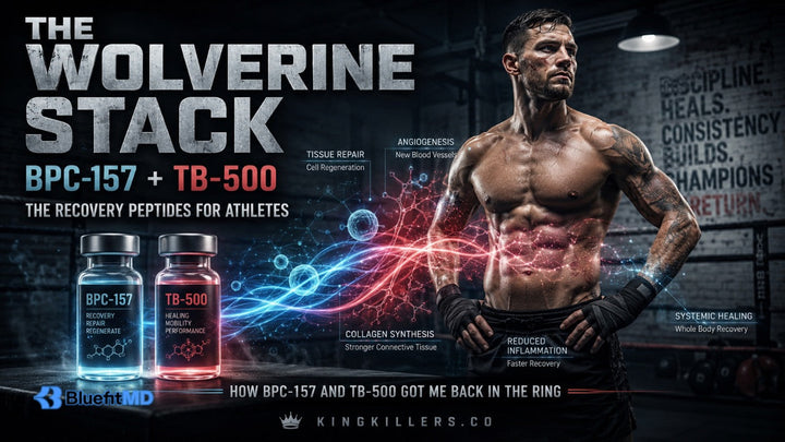The Wolverine Stack combines the Two Powerful Recovery Peptides BPC-157 and TB-500 to help athletes recovery and heal injuries faster to train harder for longer - King Killers