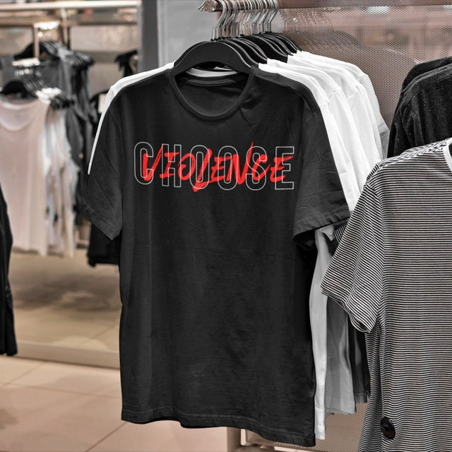 black choose violence t shirt from King Killers Apparel graphic t shirt collection