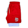 Micro Stretch Fabric Hybrid Training Shorts, Red, Side - King Killers Apparel