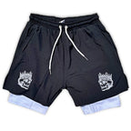 2 in 1 Gym Shorts Double-Layer Athletic Nylon Shorts