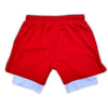 Micro Stretch Fabric Hybrid Training Shorts, Red, Back - King Killers Apparel