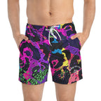 Bold Jungle Print Swim Trunks — All-Over Tropical Swim Shorts