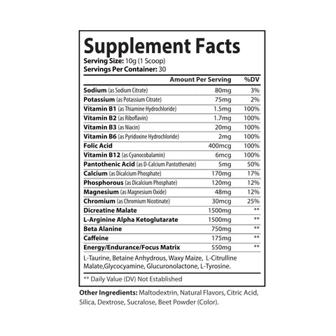 KINGS BLOOD Pre-Workout Supplement, Watermelon Flavor (300g, 10.58oz)
