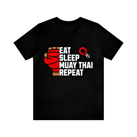 Eat Sleep Muay Thai Repeat Martial Arts Graphic Tee, Black - King Killers Apparel