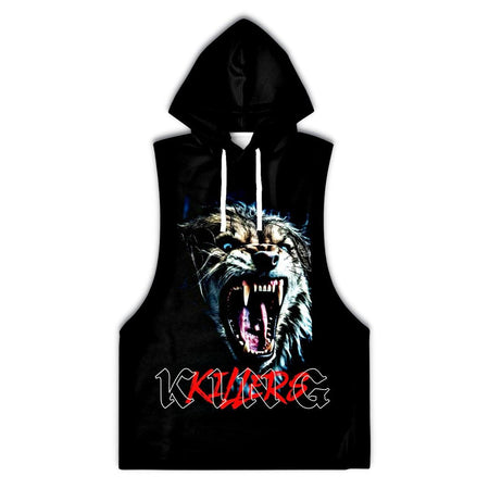 Athletic Drop Armhole Sleeveless Hoodie - Killer Kat
