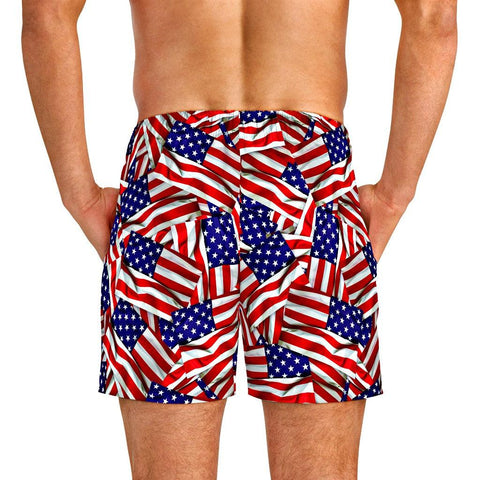 American Flag Pattern Swim Trunks - King Killers Apparel