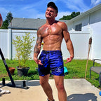 Black & Blue Mesh Gym Shorts