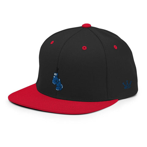 Blue Corner Snapback Flat Bill Hat, Color: Black/ Red - King Killers