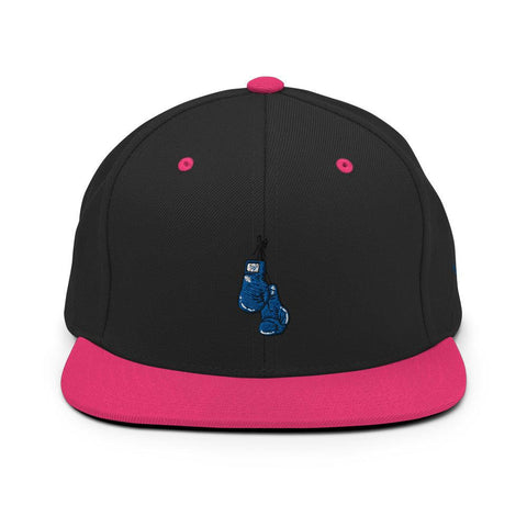 Blue Corner Snapback Flat Bill Hat, Color: Black/ Neon Pink - King Killers