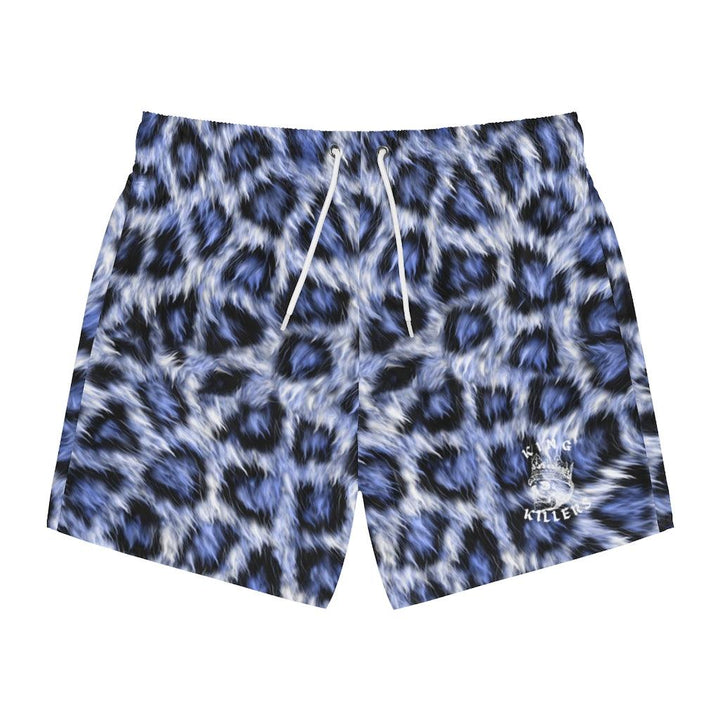 Blue Leopard Print Swim Trunks - King Killers