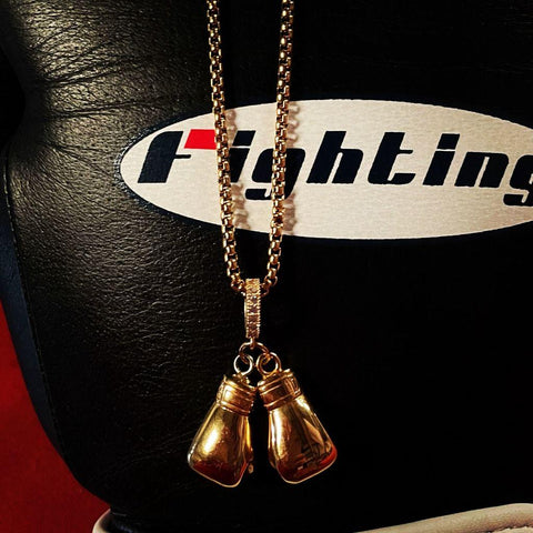 boxing gloves necklace, GOLD - King Killers