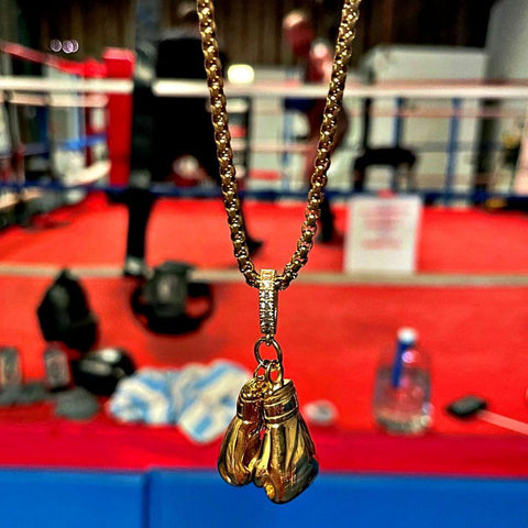 boxing gloves necklace, GOLD - King Killers