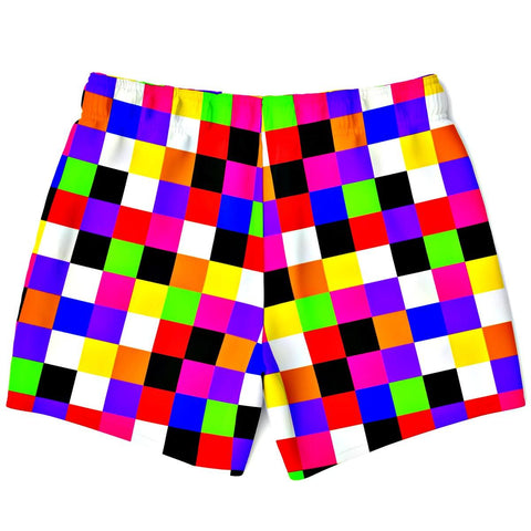 Colorful Checkerboard Short Swim Trunks - King Killers