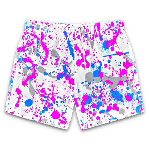 Cotton Candy Paint Splatter Swim Trunks - King Killers