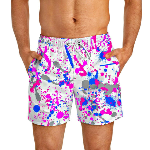 Cotton Candy Paint Splatter Swim Trunks - King Killers