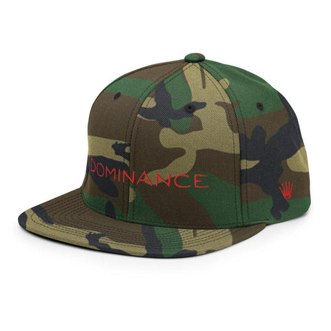 DOMINANCE Embroidered Snapback Hat, Green Camo - King Killers