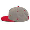 DOMINANCE Embroidered Snapback Hat, Heather Grey / Red - King Killers