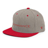 DOMINANCE Embroidered Snapback Hat, Heather Grey / Red - King Killers