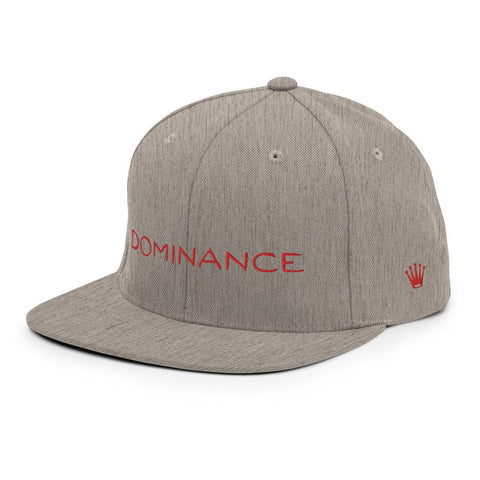 DOMINANCE Embroidered Snapback Hat, Heather Grey - King Killers