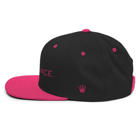 DOMINANCE Embroidered Snapback Hat, Black/ Neon Pink - King Killers