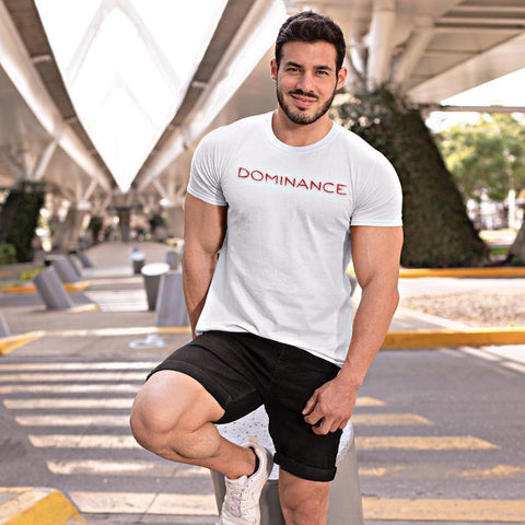Male Modeling DOMINANCE - Unisex Jersey Short Sleeve Statement Tee, Color: White - King Killers