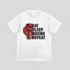 Eat Sleep Boxing Repeat Athletic T Shirt, White - King Killers Apparel