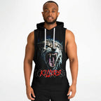 Athletic Drop Armhole Sleeveless Hoodie - Killer Kat