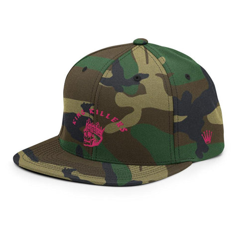Flamingo Pink King Killers Snapback Hat, Color: Green Camo - King Killers
