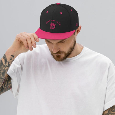 Flamingo Pink King Killers Snapback Hat, Color: Black / Neon Pink - King Killers