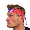 man wearing red white and blue colored headband for 4th of july - King Killers Apparel