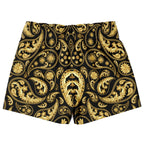 Gold Paisley Pattern Kids Swim Trunks