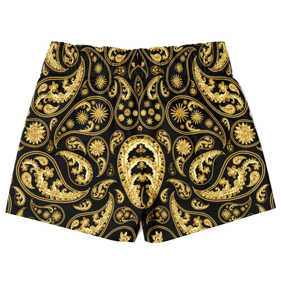 Gold Paisley Pattern Kids Swim Trunks - King Killers