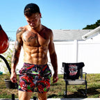 Graffiti Print Mesh Shorts