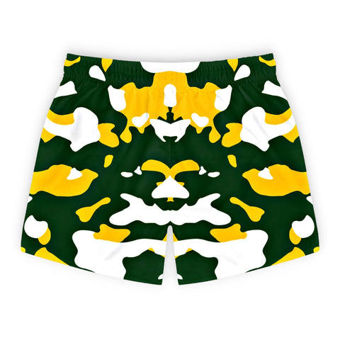 yellow and green camouflage swim trunks for men - King Killers Apparel