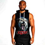 Athletic Drop Armhole Sleeveless Hoodie - Killer Kat