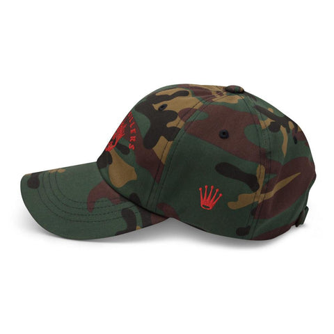 Blood Red King Killers Embroidered Dad Hat, Green Camo - King Killers