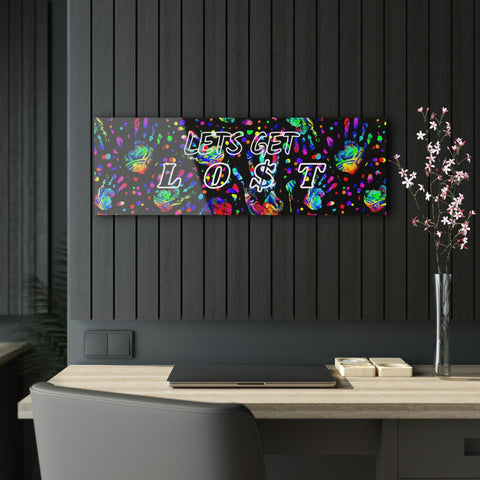 "Lets Get LO$T" Trippy Neon Finger Paint Acrylic Print - King Killers