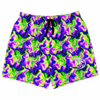 Neon Green & Purple Swirl Gym Shorts