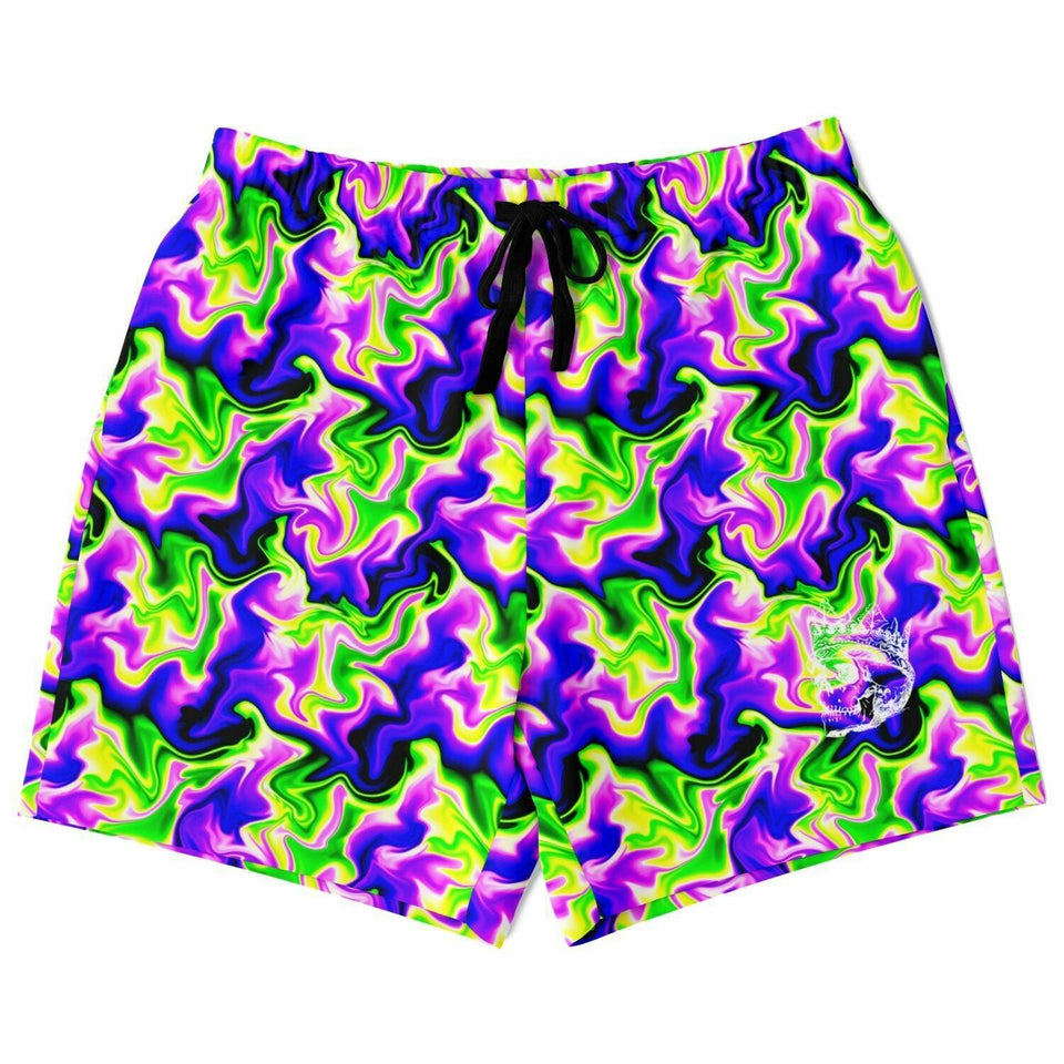 Neon Green & Purple Swirl Gym Shorts - King Killers
