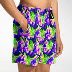 Neon Green & Purple Swirl Gym Shorts