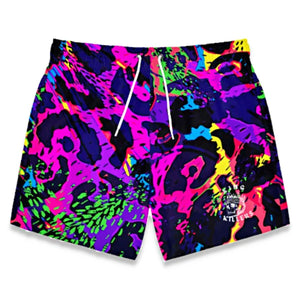 Neon Leopard Print Swim Trunks - King Killers