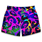 Neon Leopard Print Swim Trunks
