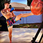 Neon Paint Splatter Mesh Shorts