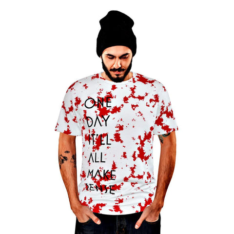 One Day It'll All Make Sense Blood Stained Graphic T-Shirt, Front - King Killers Apparel