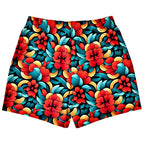 Oriental Flowers Mid-thigh Athletic Shorts
