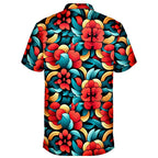 Men's Premium Polo Shirt With Oriental Flower Design