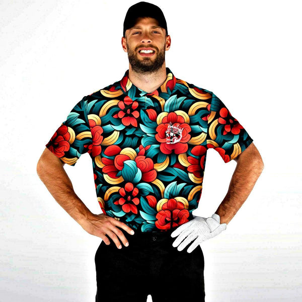 Polo shirt with clearance flowers