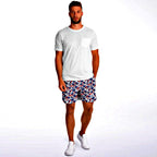 Patriotic Mid-thigh Cut Athletic Shorts